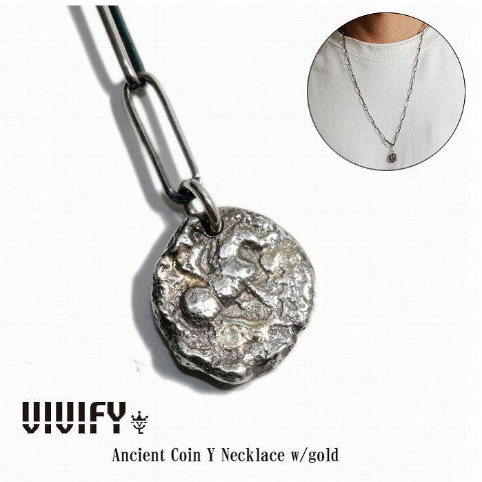乐天商城 - 【VIVIFY 正規店】VIVIFY ビビファイ ネックレス シルバー Ancient Coin Y Necklace w/gold