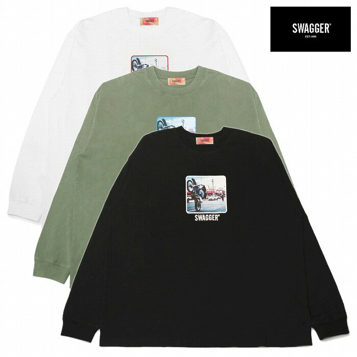 SWAGGER スワッガー 長袖Tシャツ ロンTEE プリント MOTORBIKE LT-SHIRT