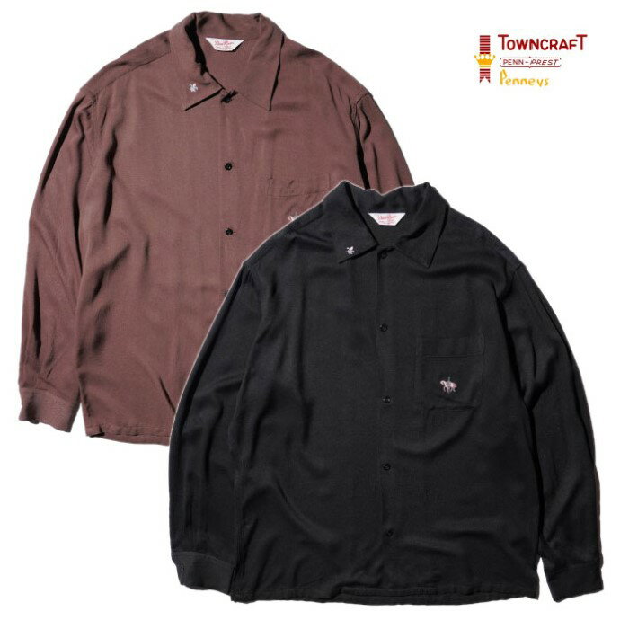 Rakuten - 【TOWNCRAFT 正規店】TOWNCRAFT タウンクラフト 長袖シャツ ルーズ ボックスシルエット 50S EMBROIDERY L/S SHIRT