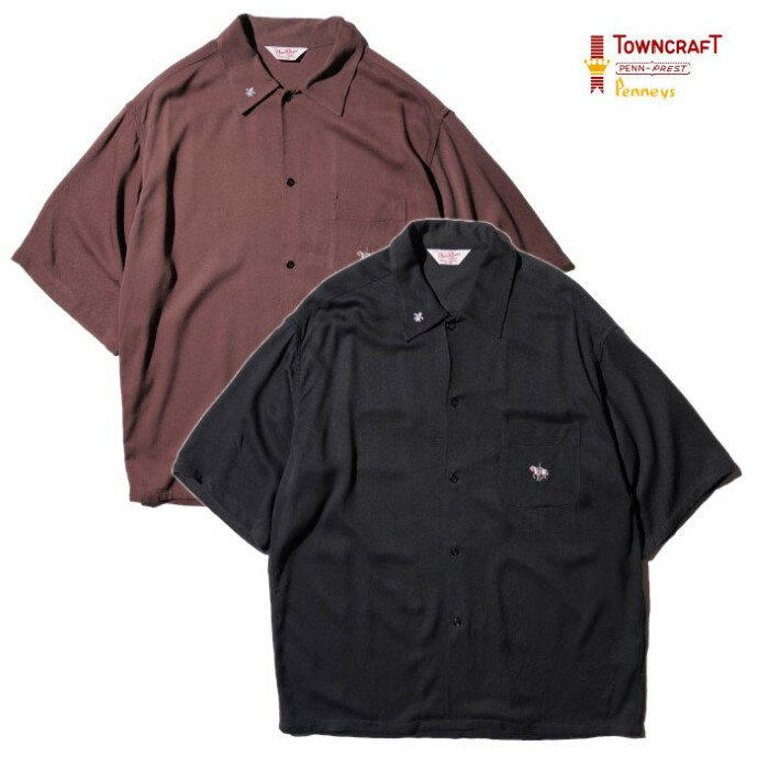 乐天商城 - 【TOWNCRAFT 正規店】TOWNCRAFT タウンクラフト 半袖シャツ ルーズ ボックスシルエット 50S EMBROIDERY S/S SHIRT