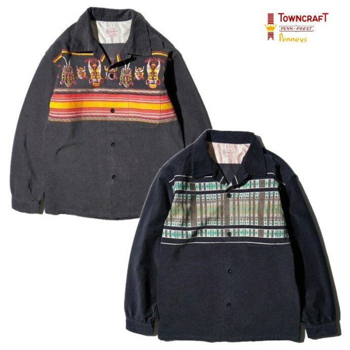 Rakuten - 【TOWNCRAFT 正規店】TOWNCRAFT タウンクラフト コーデュロイシャツ ネイティブ柄 アフリカンマスク柄 VINTAGE CORDUROY SHIRTS