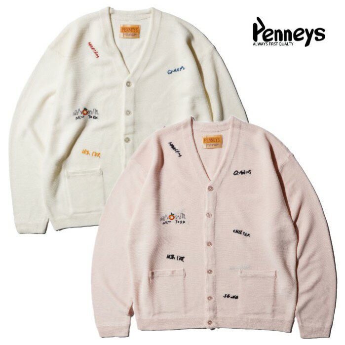 【PENNEY'S 正規店】PENNEY'S ぺニーズ カーディガン 手刺繍 80年代 HAND EMBROIDERY CARDIGAN