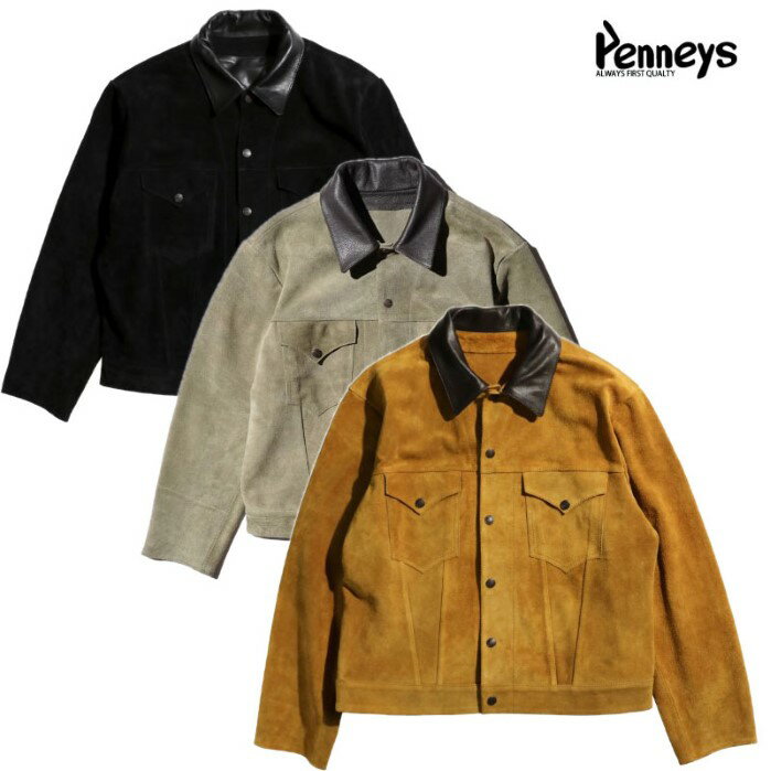 乐天商城 - 【PENNEY'S 正規店】PENNEY'S FOREMOS ぺニーズフォアモスト トラッカージャケット 50-60年代 牛革 60S TRACKER JACKET