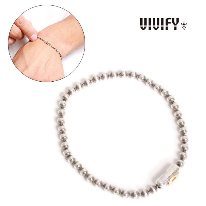 Silver - 【VIVIFY 正規店】VIVIFY ビビファイ ブレスレット シルバー ボールチェーン Ball Chain Bracelet w/k18gold