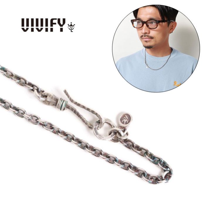 【VIVIFY 正規店】VIVIFY ビビファイ ネックレス シルバー アズキチェーン Hallmarks Clasp Chain 3.4 x 50cm