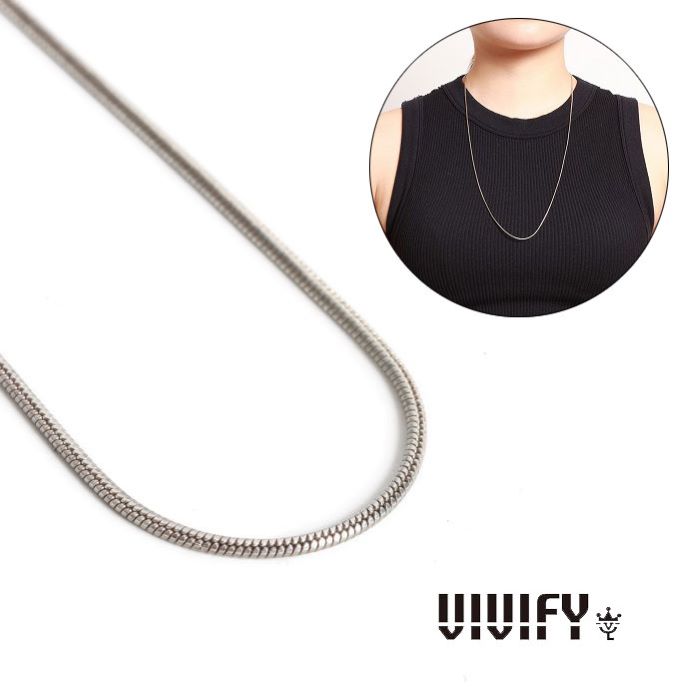 【VIVIFY 正規店】VIVIFY ビビファイ ネックレス シルバー スネークチェーン Snake Chain Thin Necklace /65cm