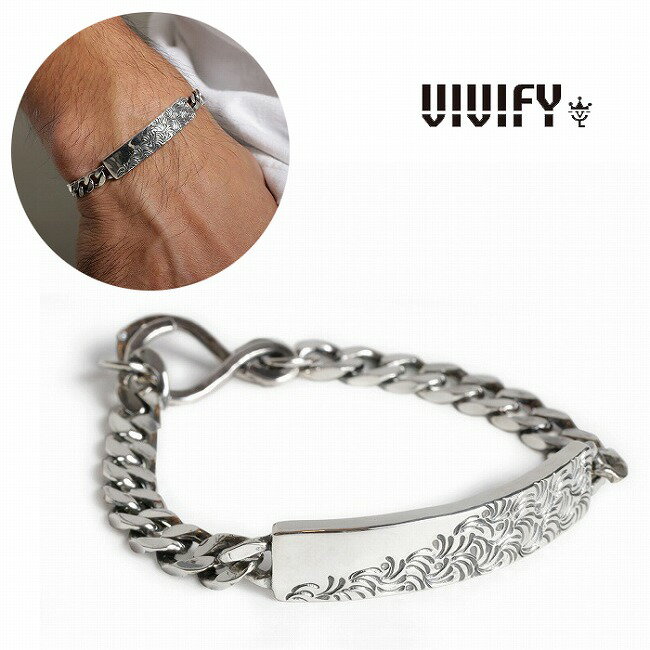 【VIVIFY 正規店】VIVIFY ビビファイ ブレスレット キヘイチェーン シルバー Arabesque Back Hallmarks ID Bracelet