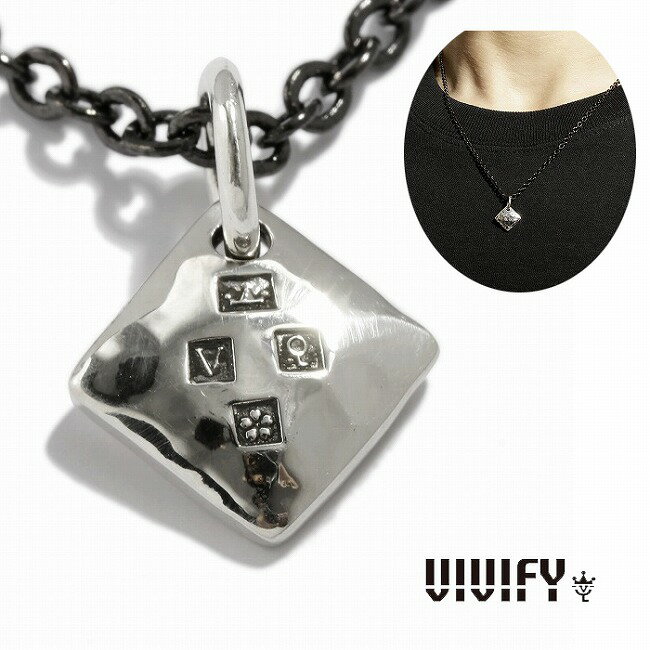 Rakuten - 【送料無料】【VIVIFY 正規店】VIVIFY ビビファイ ネックレス シルバー ダイヤ状 Hammered Diamond Hallmarks Pendant Head/Middle