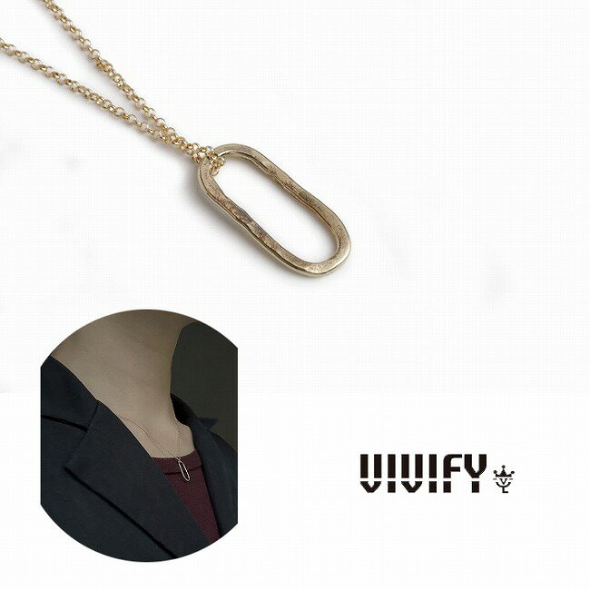 Gold - 【送料無料】【VIVIFY 正規店】VIVIFY ビビファイ ネックレス ゴールド チェーン K10 Hammered Rectangle Top Necklace