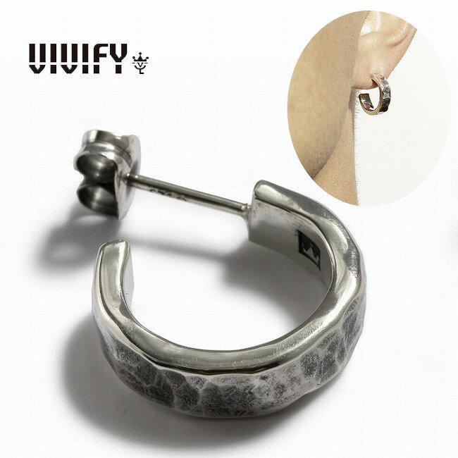Rakuten - 【送料無料】【VIVIFY 正規店】VIVIFY ビビファイ ピアス シルバー Back Hallmarks Pierce/Hammered finish