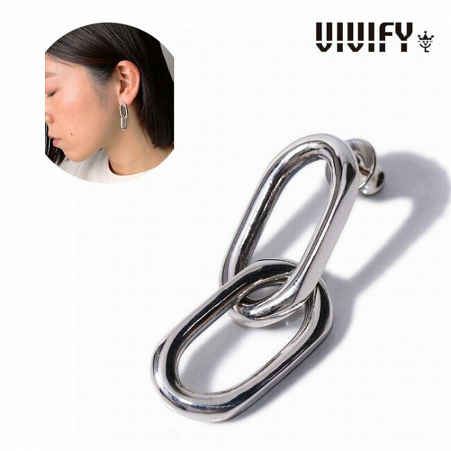 乐天商城 - 【VIVIFY 正規店】VIVIFY ビビファイ ピアス シルバー 2連 K18gold post Twin Link Pieace