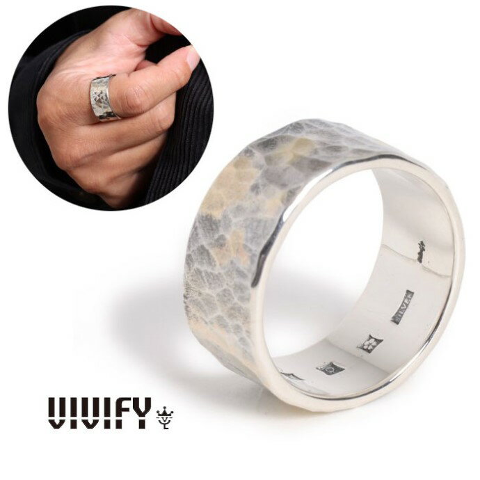 Rakuten - 【VIVIFY 正規店】VIVIFY ビビファイ シルバー 指輪 リング Back Hallmarks Ring/ Hammered finish /10mm w/gold