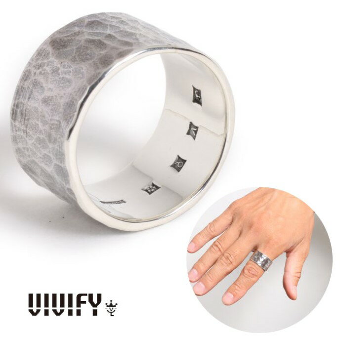 【VIVIFY 正規店】VIVIFY ビビファイ シルバー 指輪 リング Back Hallmarks Ring/ Hammered finish /12mm