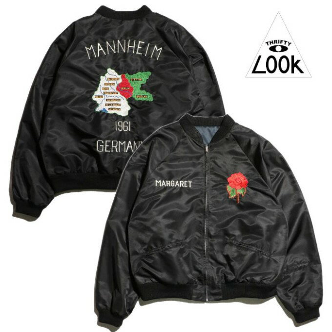 【THRIFTY LOOK 正規店】THRIFTY LOOK スリフティールック スーベニアジャケット ボンバージャケッ REVERSIBLE SOUVENIR GERMANY 1961 JACKET NYLON
