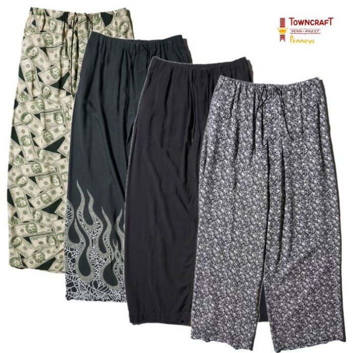 乐天商城 - 【TOWNCRAFT 正規店】TOWNCRAFT タウンクラフト ワイドパンツ 総柄パンツ PRINTED BAGGY PANTS