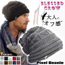 【店内P5倍中】BlessedCrow Pixel ビーニー ニット帽 メンズ レディース ブランド タグ 付き ニットキャップ シンプル 総柄 模様 秋冬 帽...