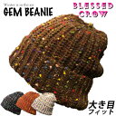 【店内P5倍中】華やかマルチカラー Gem ビーニー 二ットキャップ 大きいサイズ メンズ ニット帽 秋冬
