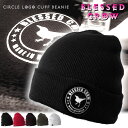 BlessedCrow CircleLogo Cuff Beanie ミディアム ニット帽 ブランドメンズ レディース カフ ビーニー ニット帽子 秋冬 帽子