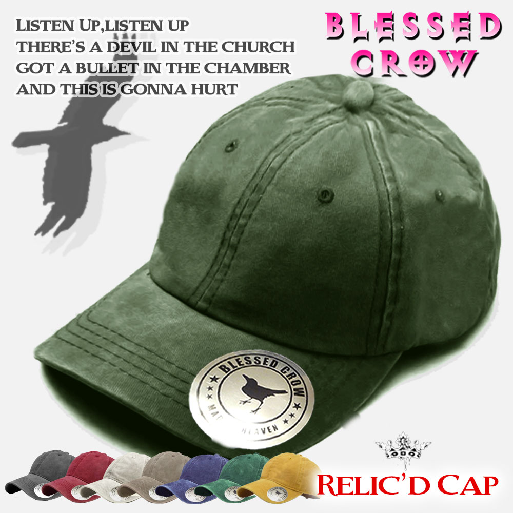 ブランドキャップ（メンズ） BlessedCrow Relic'd Cap 帽子 ブランド メンズ レディース ローキャップ ロゴ タグ キャップ 浅い 浅め 春夏 無地 吉祥寺 帽子屋