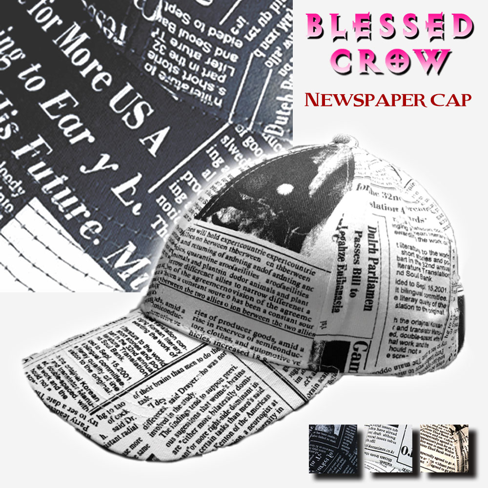 新聞柄 NewsPaper キャップ 帽子 キャップ帽 メン