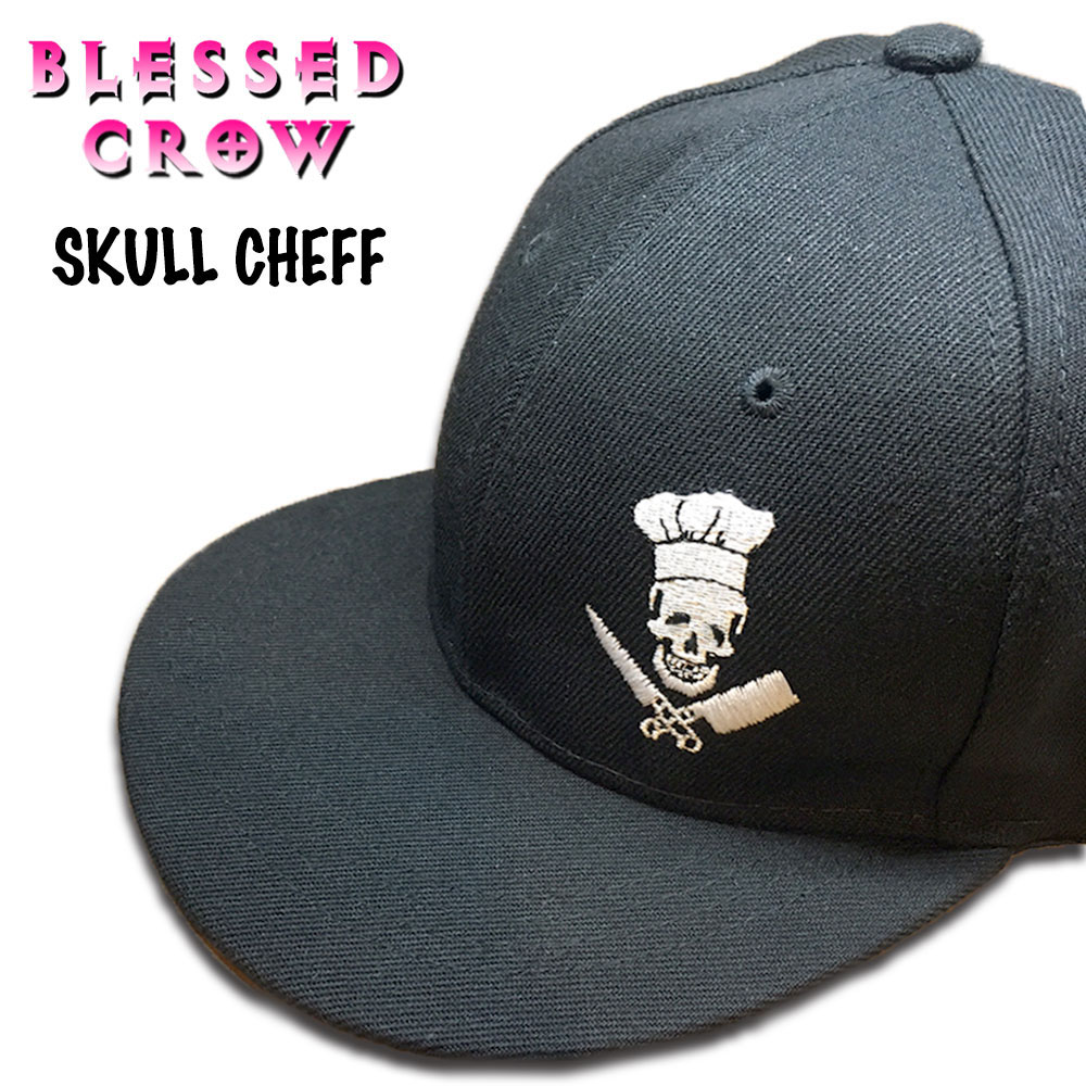 【クーポン配布中】スカルシェフ キャップ 深め 帽子 メンズ レディース スカル 料理人 深い帽子 深い..
