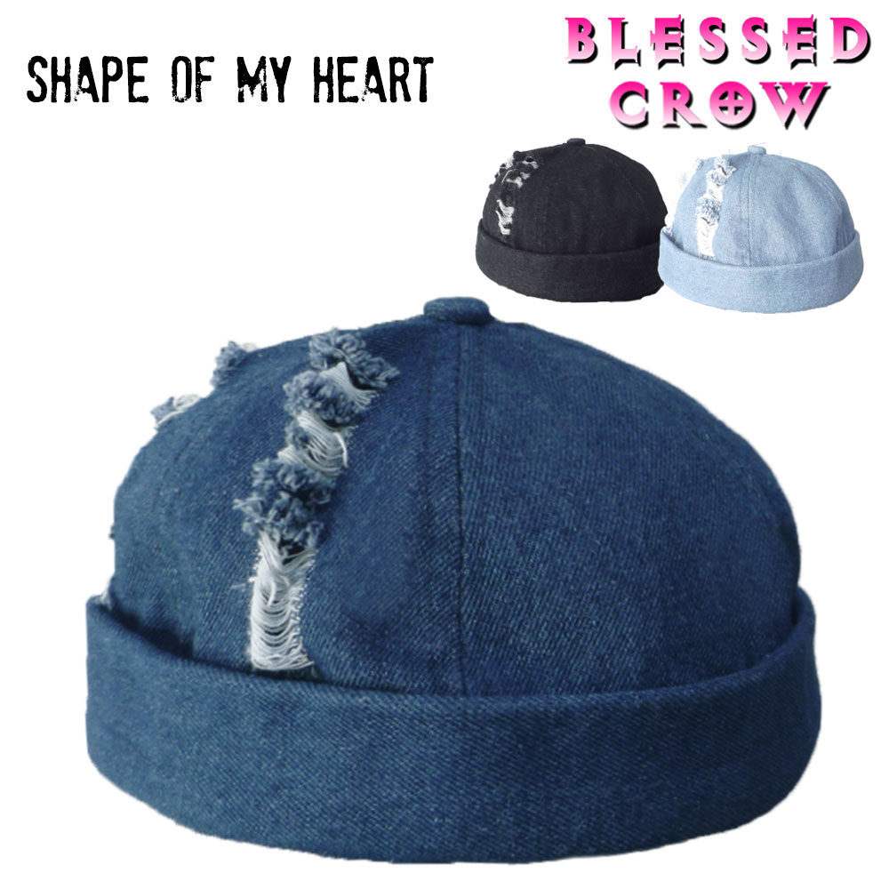 ダメージデニムロールキャップメンズ...