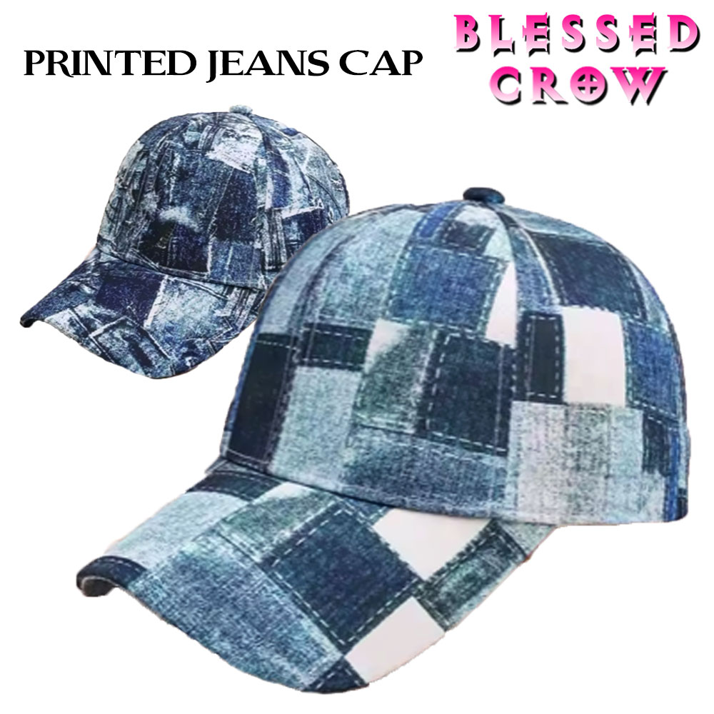 樂天商城 - 【全品P5倍中】DenimPrinted キャップ デニム柄 メンズ レディース 帽子 春 夏 秋 冬