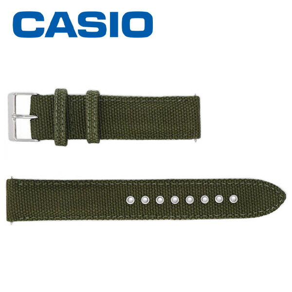 カシオ純正ベルト WVA-M630B-3AJF専用バンド 20mm モスグリーン ナイロン メッシュ ばね棒付き（casio ..