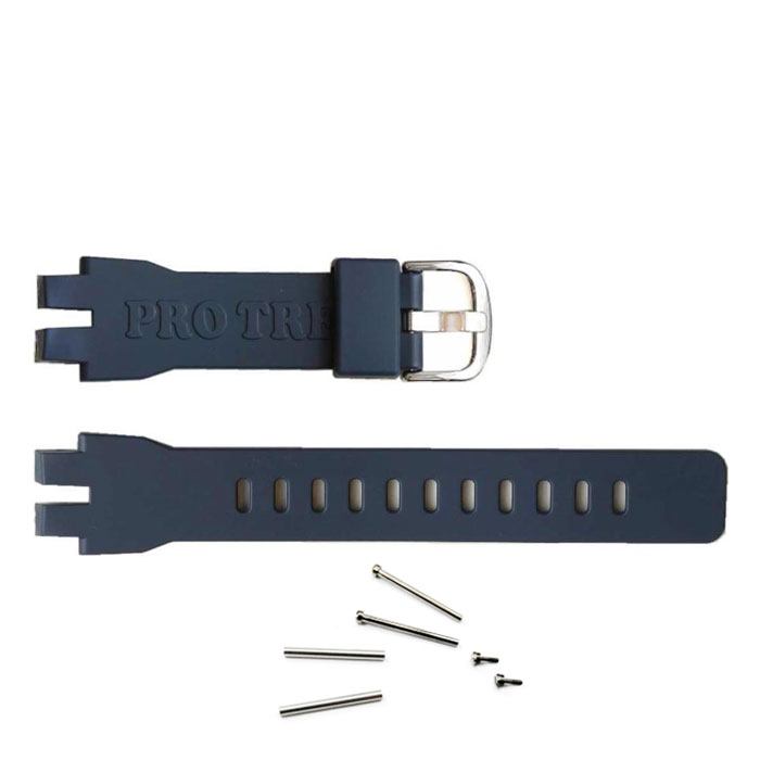 Rakuten - 3019 】カシオ プロトレック純正ベルト PRG-330-2JF 専用バンド ウレタン樹脂 ネイビー +取付パーツset(長短ネジパイプ )(10570857-_029-10443953/2-10358325/2-10443964/2）[ ネコポス配送 ]