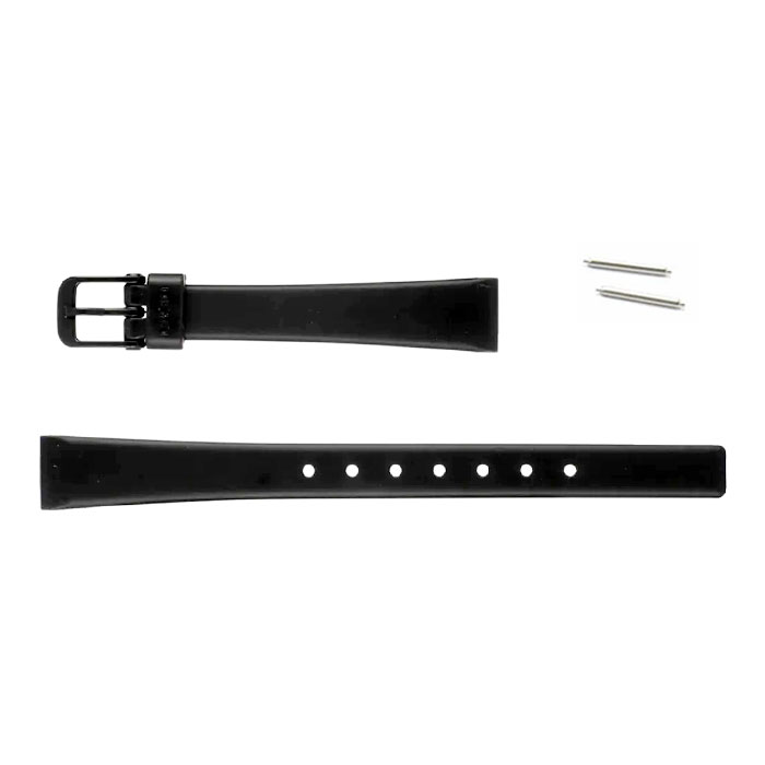 カシオ純正バンド LQ-139専用ベルト ウレタン樹脂バンド ブラック +バネ棒付12mm（71605098_011-72011023/2）[ ネコポス配送 ]　対応機種：LQ-139/LQ-140/LQ-130/LQ-130/LQ-114/LQ-113/LQ-112/LQ-111/LQ-49/LQ-139 [純正部品]