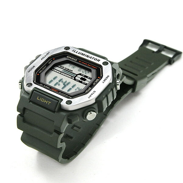 カシオ デジタル 腕時計 MWD-110H-3AJF 国内正規品 カシオコレクション スポーツ CASIO Collection SPORTS カーキグリーン オリーブ ダークグリーン アウトドア キャンプ 水仕事 作業用 押しやすいフロントライトボタン