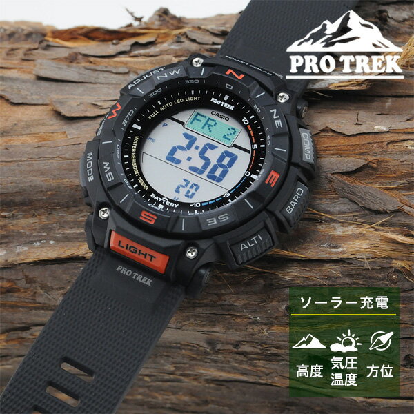 カシオ プロトレック デジタル タフソーラー 腕時計 メンズ CASIO PRO TREK 2022年8月 PRG-340-1JF 27,0 バイオマスプラスチック採用 方位 気圧/高度 温度計測 日の出/日の入り時刻表示 アウトドア 登山 ハイキング トレッキング 釣り