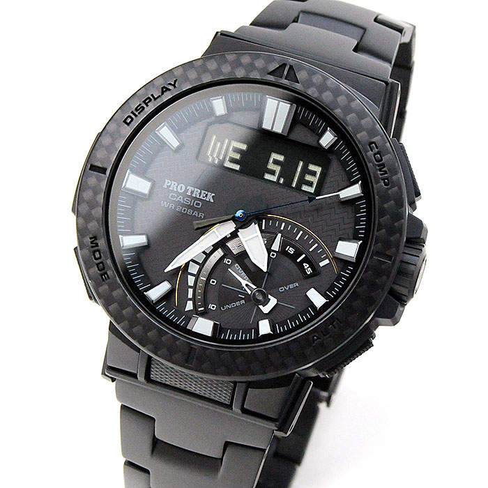 釣り用腕時計 チタン金属バンド仕様 PRW-73XT ブラック カシオ 電波ソーラー 腕時計 CASIO PRO TREK メンズ プロトレック PRW-73XT-1JF 105,0 釣り 時計 チタンバンド ダブルロック三ツ折れ式