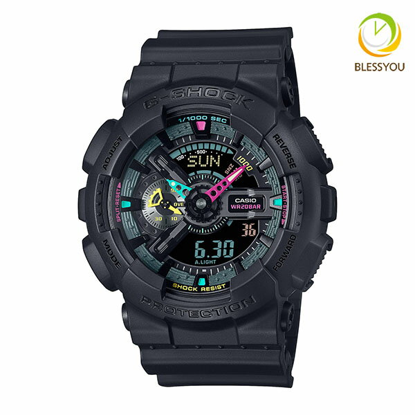 G-SHOCK Gショック 腕時計 メンズ CASIO カシオ CASIO G-SHOCK Mulit Fluorescent Accents 2024年4月 GA-110MF-1AJF 17,0