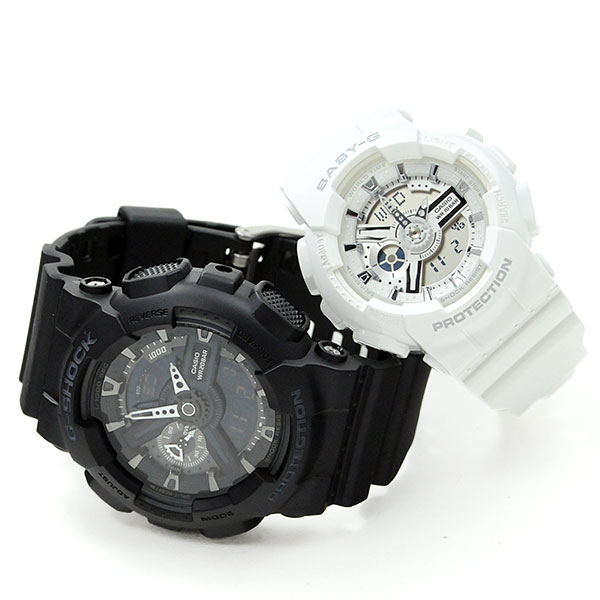 ペアウオッチgショック おそろいコーデ Gショック G-SHOCK BABY-G ペア腕時計 ブラック ホワイト GA-110-1BJF BA-110X-7A3JF (33,5) プレゼント ギフト メンズ g-shock レディース ペア プレゼント愛の証 couple watches 夫婦 20代 30代