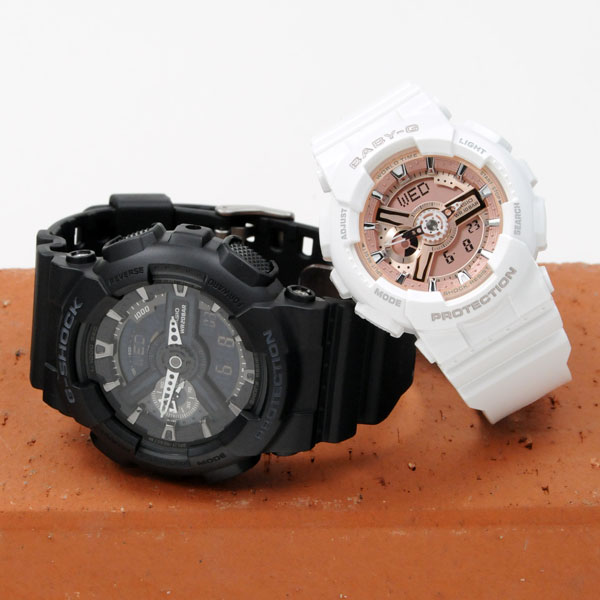 ペアウォッチ Gショック G−SHOCKペア BK&WHPK GA-110-1BJF × BA-110X-7A1JF (33,5) ジーショック ペア おそろい リンクコーデ 贈り物 プレゼント ギフト 人気 Gショック/ペアウォッチ/blessyou