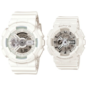 バレンタインホワイトデージーショックペアウォッチ腕時計ペアg-shock白baby-g白GA-110BC-7AJFBA-110-7A3JF【】カップルウォッチブランド送料無料%OFFB10