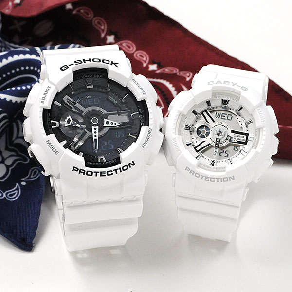 ＼5/18限定クーポン！／ ペアウォッチ g-shock gショック GA-110GW-7AJF BA-110X-7A3JF G－SHOCK (33,0) 腕時計 ペアコーデ おそろい カップル ブランド ウォッチ ジーショック メンズ レディース ペア 人気 ペア 2022 ランキング 白