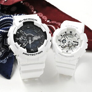 ペアウォッチ g-shock gショック GA-110GW-7AJF BA-110X-7A3JF G－SHOCK (33,0) 腕時計 ペアコーデ おそろい カップル ブランド ウォッチ ジーショック メンズ レディース ペア 人気 ペア 2022 ランキング 白