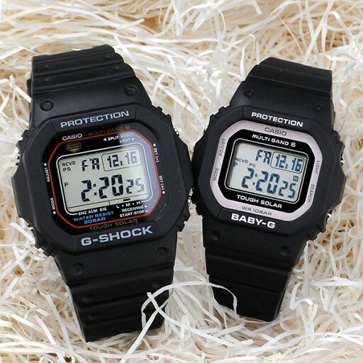 ペアウォッチ gショック g-shock 電波ソーラー baby-g ベビーg ジーショック デジタルペア G-shock & Baby-G GW-M5610U-1JF BGD-5650-1BJF 40,0 メンズ レディース gショック ペアお揃い 贈り物 プレゼント 人気 ブラック ピンク