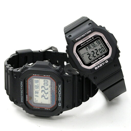 ペアウォッチ gショック g-shock 電波ソーラー baby-g ベビーg ジーショック デジタルペア G-shock & Baby-G GW-M5610U-1JF BGD-5650-1BJF 40,0 メンズ レディース gショック ペアお揃い 贈り物 プレゼント 人気 ブラック ピンク