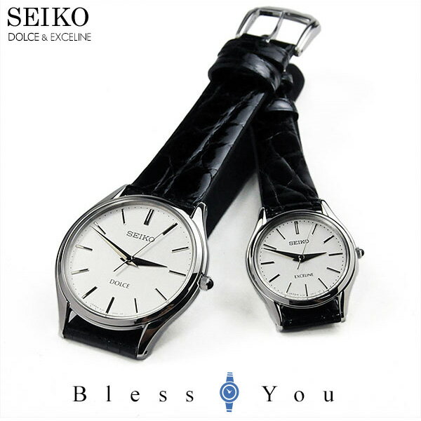 ＼5/18限定クーポン！／ ペアウォッチ セイコー ドルチェ&エクセリーヌ SS 革ベルト SEIKO SACM171-SWDL209 (110.0) 電池式クオーツカップル ウォッチ ブランド ギフト ペア腕時計 贈り物 還暦 喜寿 米寿 お祝い 記念日 父の日 ペアギフト 腕時計 革ベルト