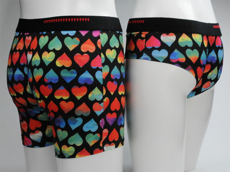 ペアパンツ 「RAINBOW LOVE」 MICROFIBER BOXER 69slam MBYRBL-PO/GYXRBL-PO 【ペアルック ペア カップル ペアパンツ お揃い カップル..