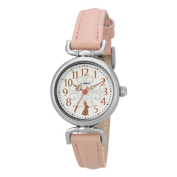 レディース 腕時計 アナログ レザーバンド ウサギ かわいい 手軽 安い 3針 カジュアル サンフレイム SUNFLAME HL194-PI 3.0 ネコポス 配送 夏休み 塾