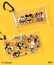 ディズニー Disney グッズ 松本セイジ カラビナ ポーチ 小物入れ クリア 透明 レディース キャラクター ミッキー ミニー ドナルド チップ デール プルート フィガロ ヒューイ デューイ ルーイ ディズニー/松本セイジクリアマルチケース ブルーブルーエ bleubleuet