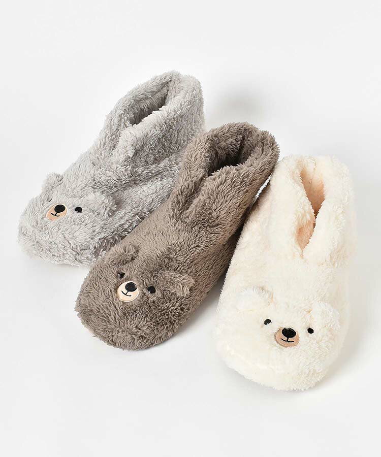 ルームブーツ スリッパ ルームシューズ レディース もこもこ ぬいぐるみ 暖かい 足首 クマ グッズ 室内..