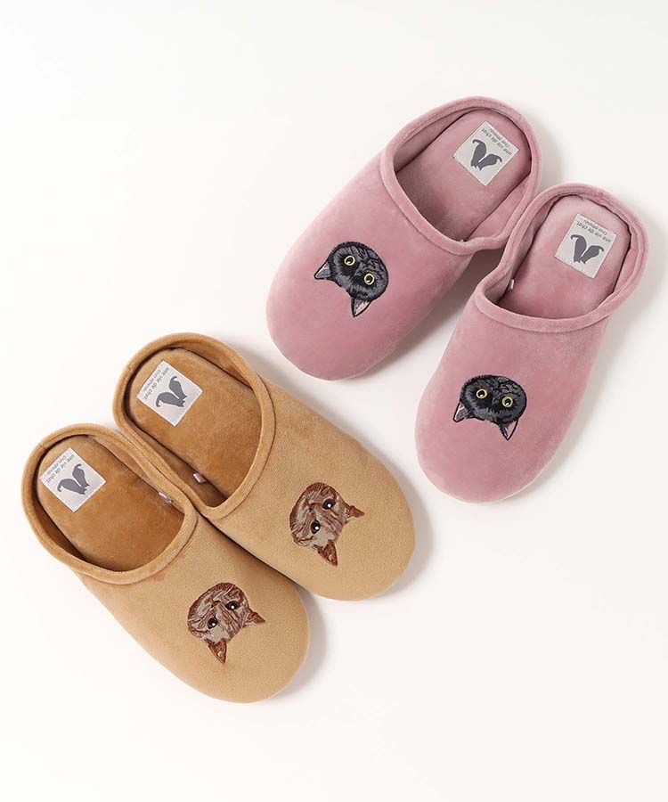 スリッパ ルームシューズ 室内履き レディース 室内履きレディース ねこ 猫 cat 茶トラ 黒猫 動物 グッ..