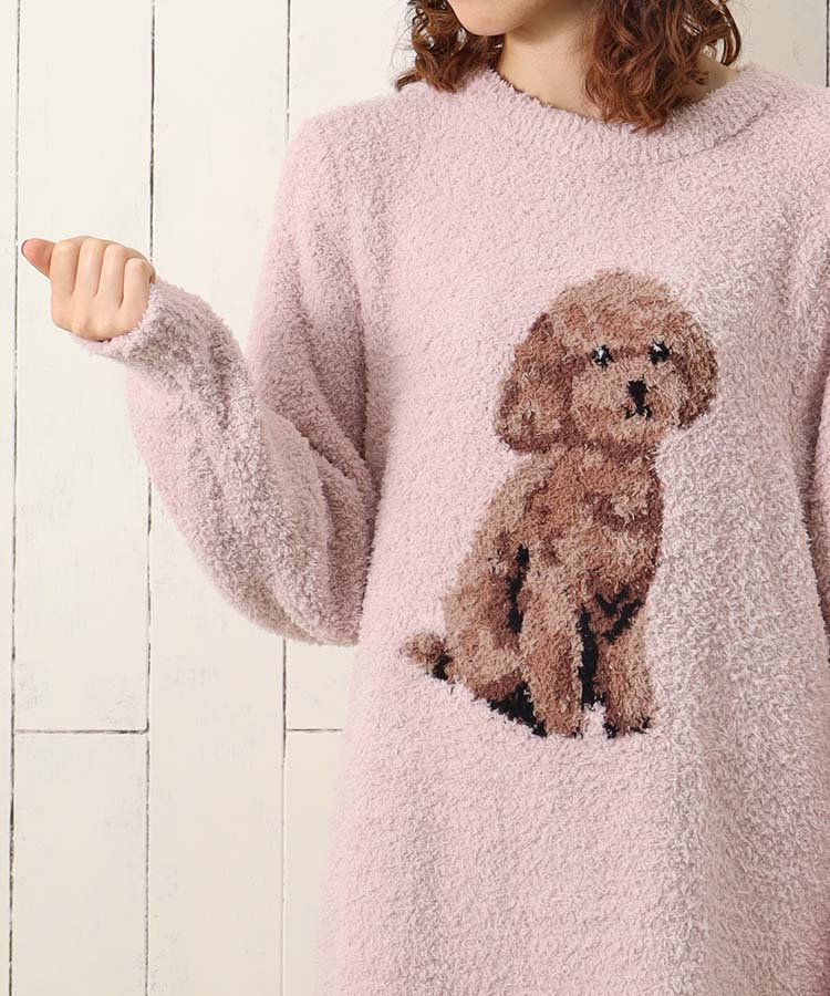 【送料無料対象商品】ルームウェア レディース ワンピース 長袖 もこもこ 部屋着 秋冬 あったか おしゃれ かわいい シュナウザー プードル 犬 グッズ クリス...