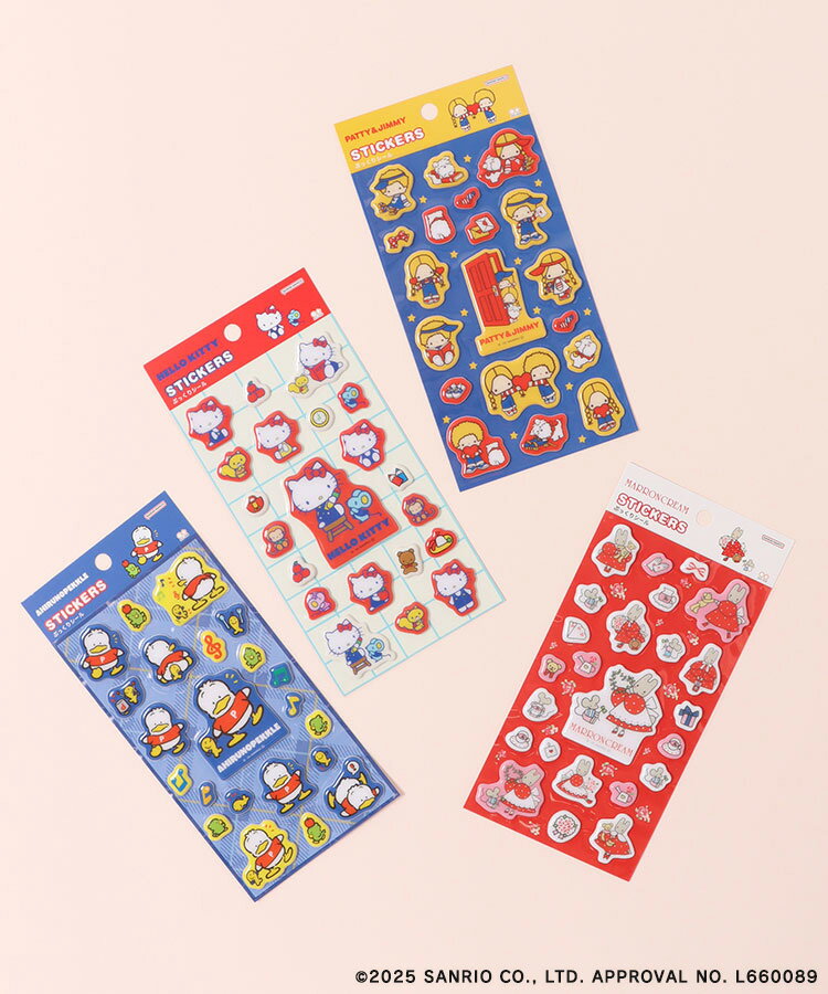 【メール便対応】Sanrio グッズ シール セット ぷっくり 立体 キティ パティ ジミー ペックル マロンクリーム ハンギョドン クリリン かわいい おしゃれ レトロサンリオキャラクターズぷっくりシール ブルーブルーエ bleubleuetのサムネイル