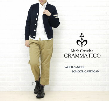 【マリークリスティーヌグラマティコ Marie Christine GRAMMATICO】WOOL V-NECK SCHOOL CARDIGAN・NMCG0983-0341102【レディース】【RCP】【トップス】